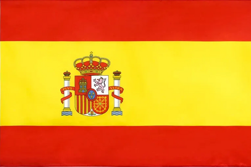 Bandera de España 90 x 150 cm extendida, rojo y gualda con escudo